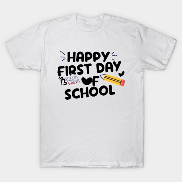 Primary First day of school designs: Happy Primary-secondary First Day of School, Vibrant back to school art, Funny School Quote, Back to School, Kids and Teachers Design T-Shirt by AMRIART